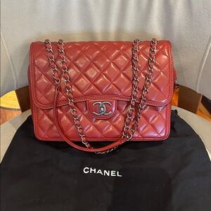 Authentic CHANEL Classic Jumbo Red Flap bag